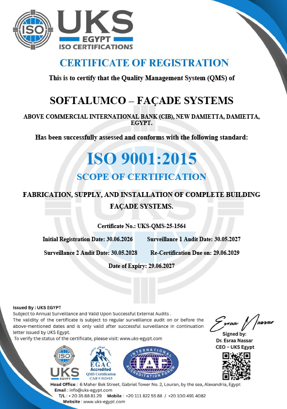 SoftAlumco ISO 9001:2015 Certificate of Registration